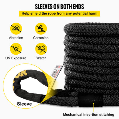 VEVOR 1-1/4\" x 31.5\' Kinetic Recovery & Tow Rope, 23723kgs, Heavy Duty Nylon Double