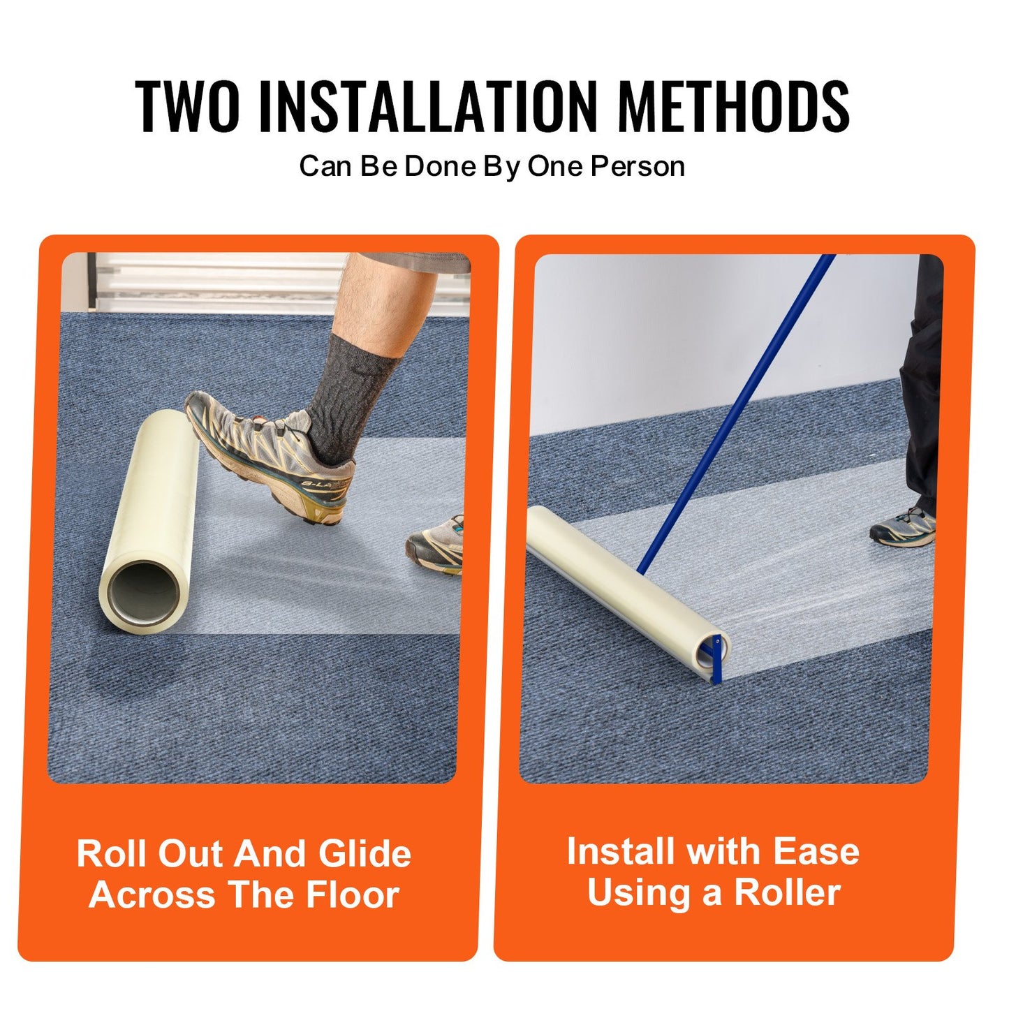 VEVOR Carpet Protection Film, 24" x 100' Floor and Surface Shield with Self Adhesive
