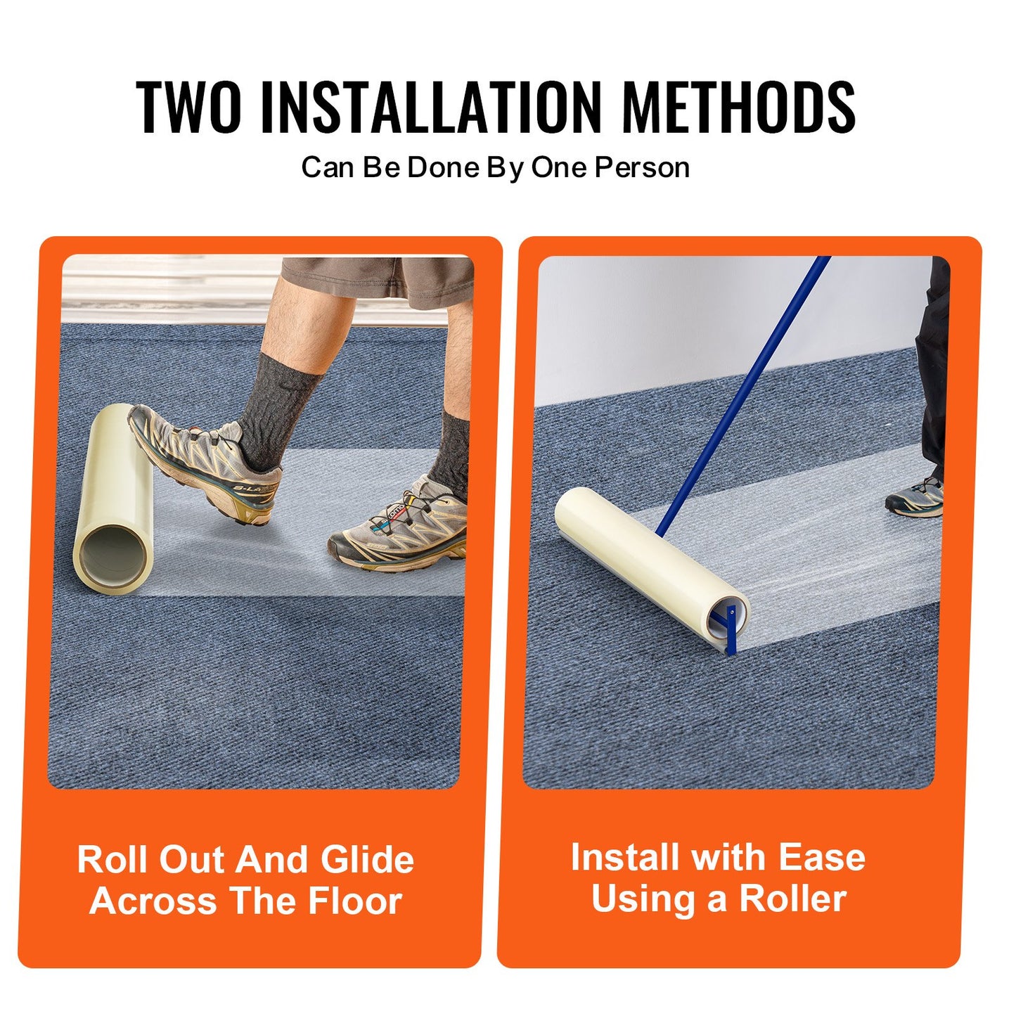 VEVOR Carpet Protection Film, 24" x 50' Floor and Surface Shield with Self Adhesive