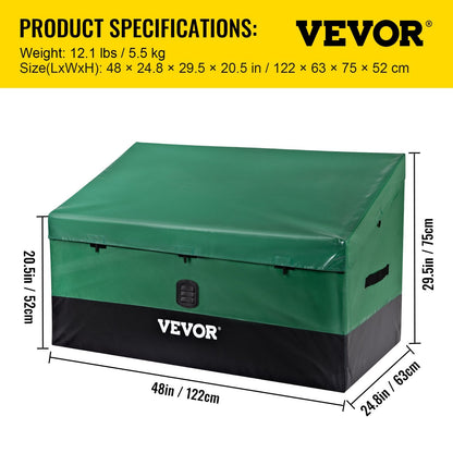 100 Gal (0.38 m³) Waterproof Deck Box with Galvanized Frame for Outdoor Use
