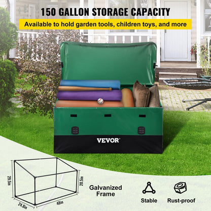 Large 567L Waterproof Outdoor Storage Box with PE Tarpaulin Cover, 1.55m x 0.63m