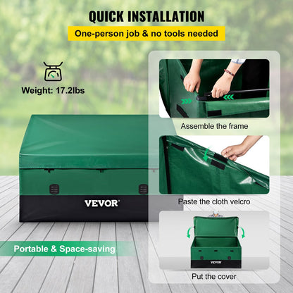 Large Outdoor 870L Storage Box with Waterproof Cover, Easy Assembly, Portable