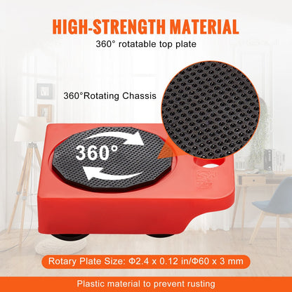 Heavy Duty Furniture Movers with 4 Wheels, 113.4 kg Capacity, Easy to Use