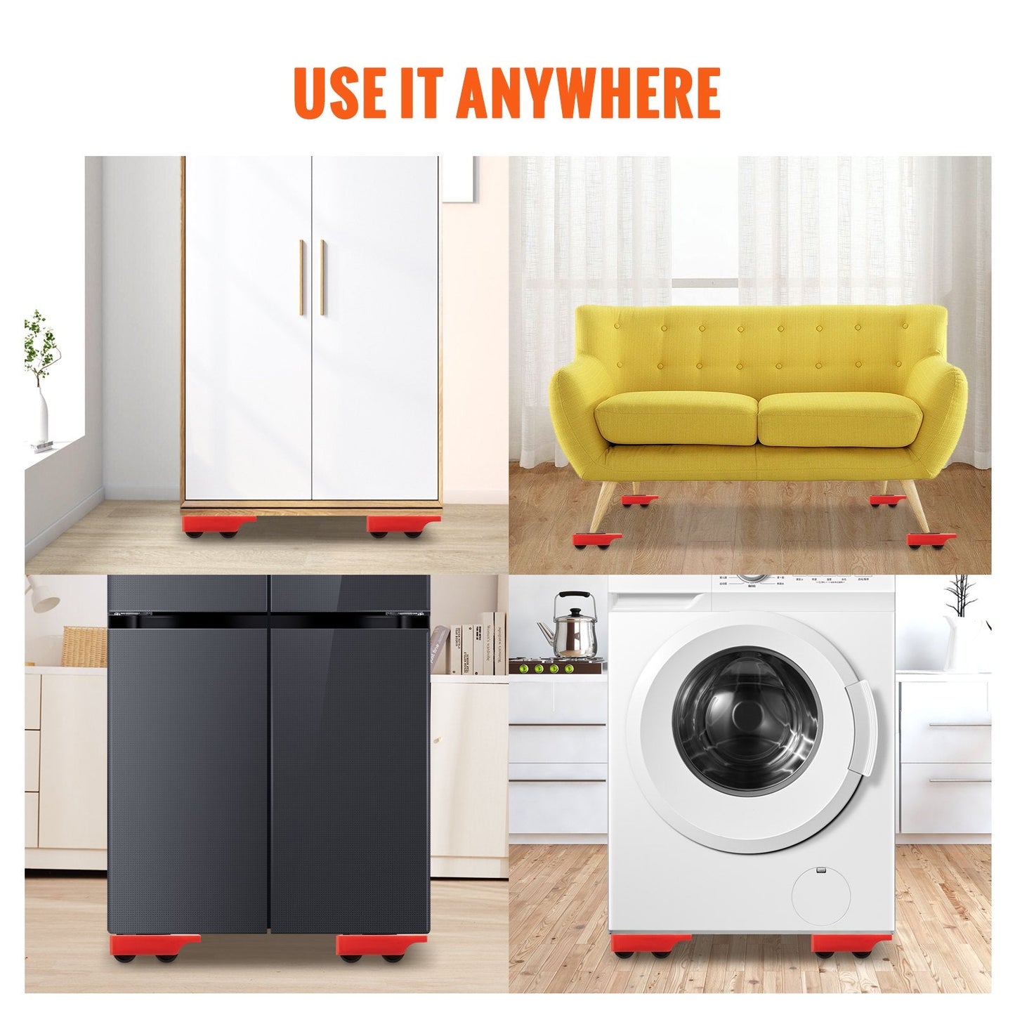 Heavy Duty Furniture Movers with 4 Wheels, 113.4 kg Capacity, Easy to Use