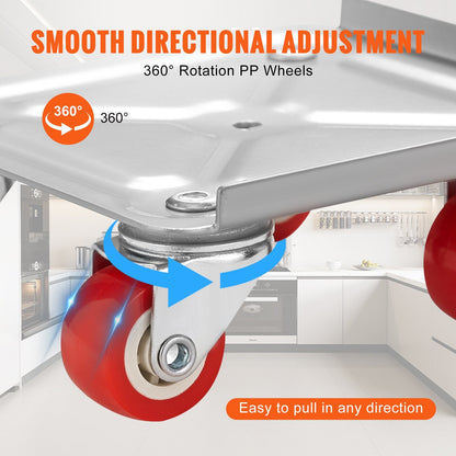 Heavy-Duty Furniture Dolly with 360° Swivel Wheels, 113.4 kg Capacity, 4 Pack