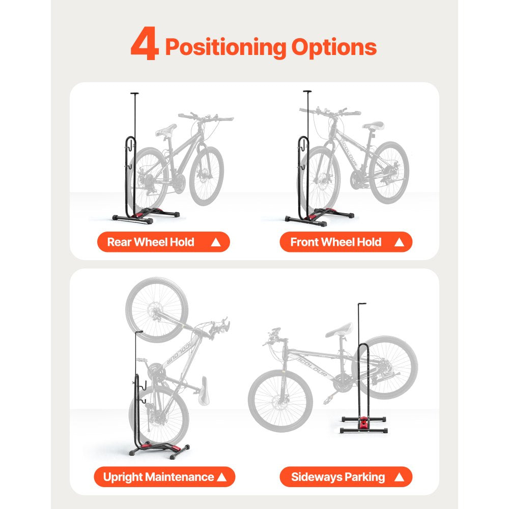 Bike Storage Floor Bike Rack for 406.4 to 700 mm Mountain & Road Bikes