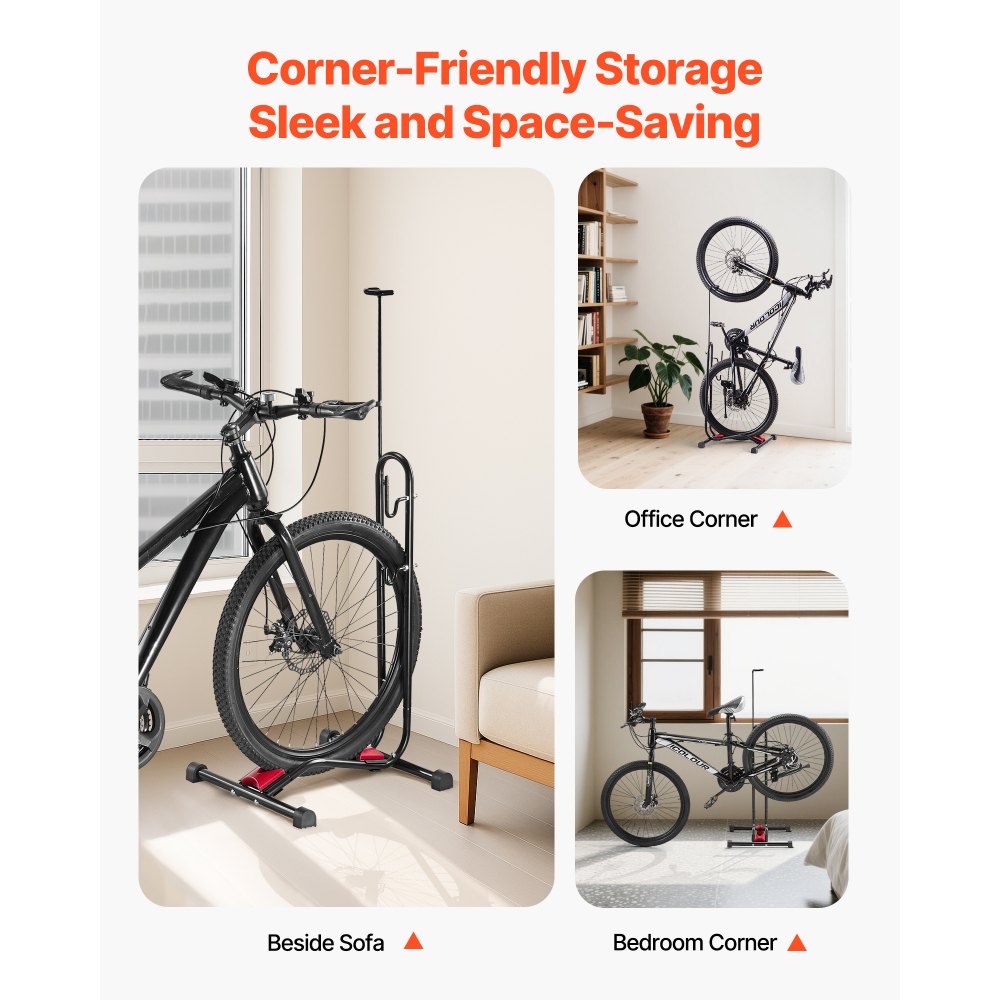 Bike Storage Floor Bike Rack for 406.4 to 700 mm Mountain & Road Bikes
