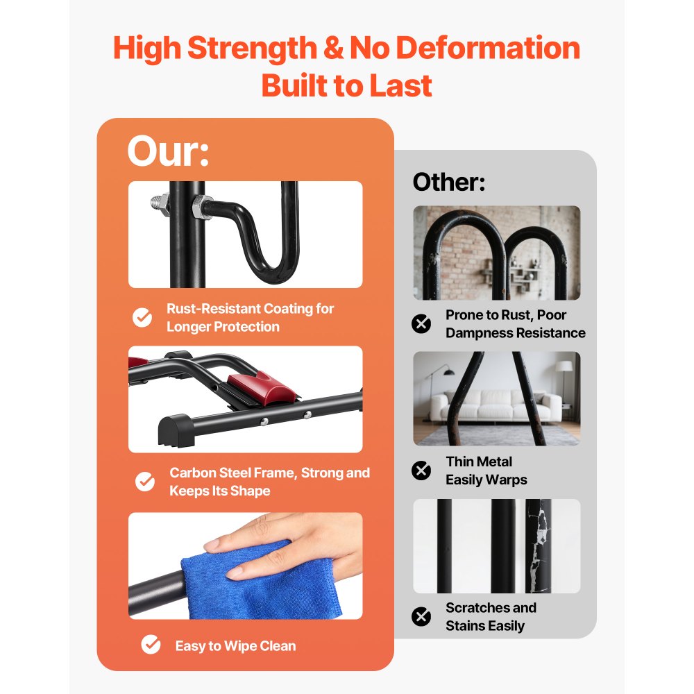 Bike Storage Floor Bike Rack for 406.4 to 700 mm Mountain & Road Bikes