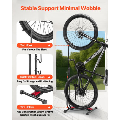 Bike Storage Floor Bike Rack for 406.4 to 700 mm Mountain & Road Bikes