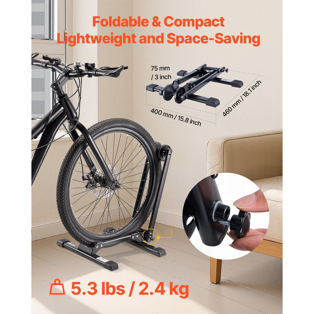 Foldable Bike Rack for 508 to 736.6 mm Mountain/Road Bikes Storage Stand