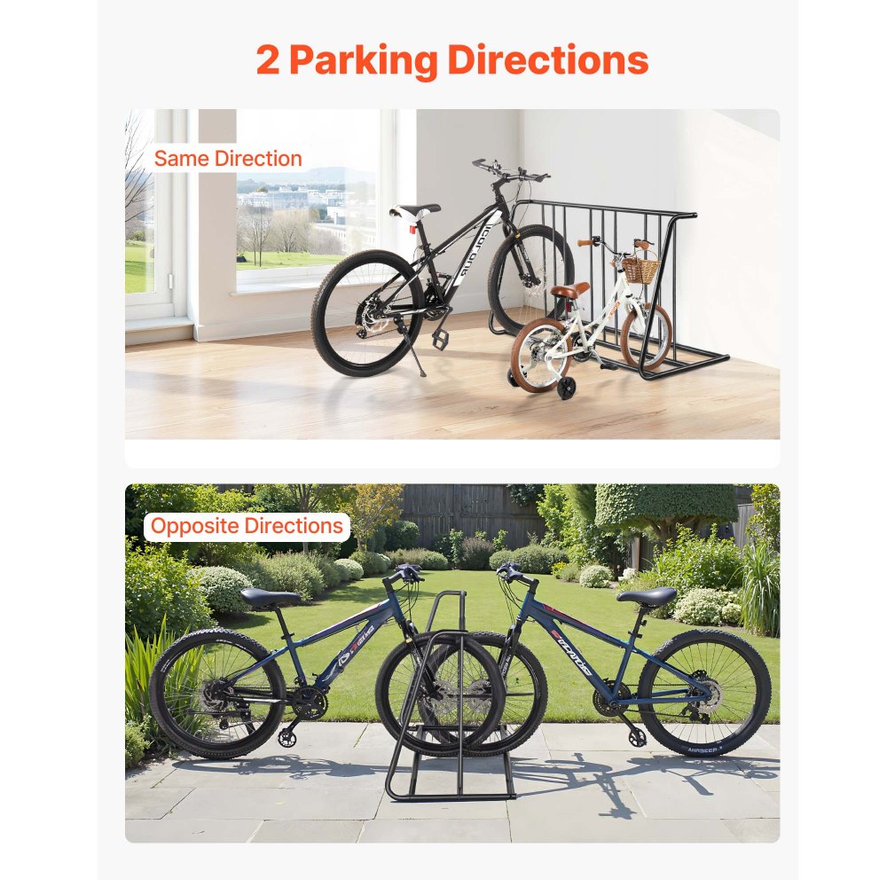 Bike Rack, Fits Tire Width 3 Inch/76.2 mm, Carbon Steel Double-Sided Grid Bike Rack Stand, Freestanding Bicycle Storage 