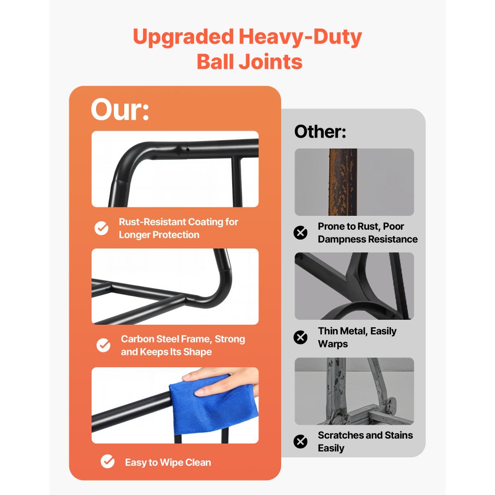 Bike Rack, Fits Tire Width 3 Inch/76.2 mm, Carbon Steel Double-Sided Grid Bike Rack Stand, Freestanding Bicycle Storage 