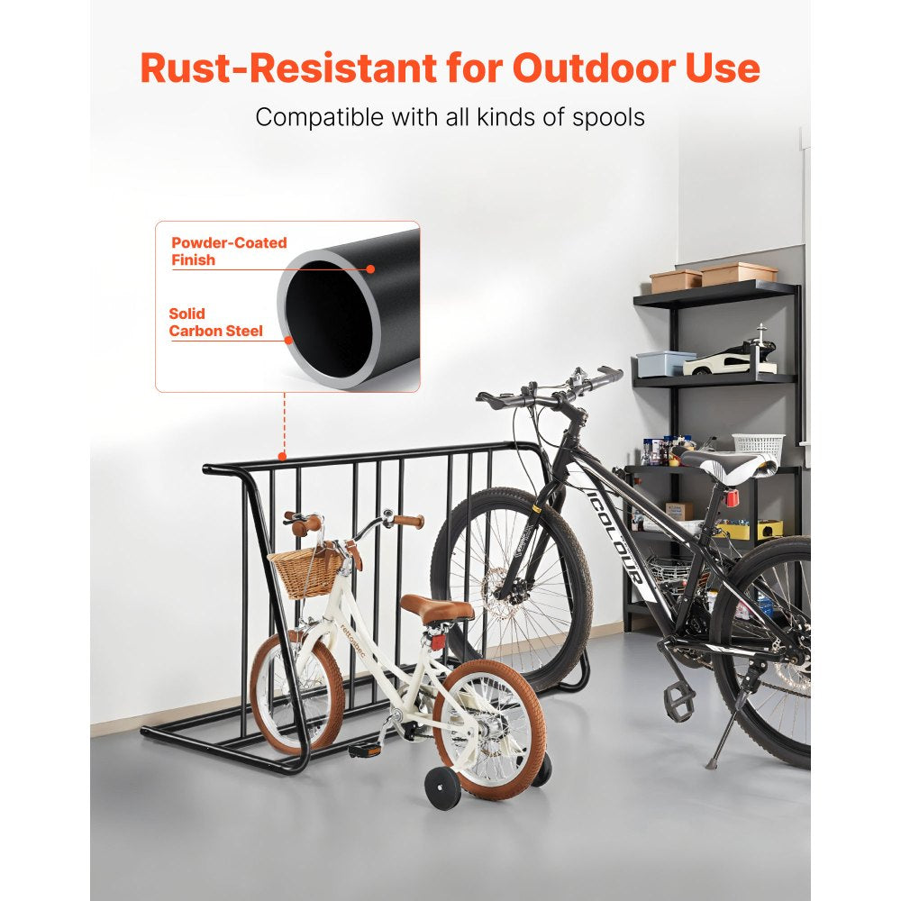 Bike Rack, Fits Tire Width 3 Inch/76.2 mm, Carbon Steel Double-Sided Grid Bike Rack Stand, Freestanding Bicycle Storage 