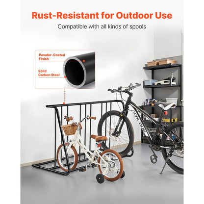 Bike Rack, Fits Tire Width 3 Inch/76.2 mm, Carbon Steel Double-Sided Grid Bike Rack Stand, Freestanding Bicycle Storage 