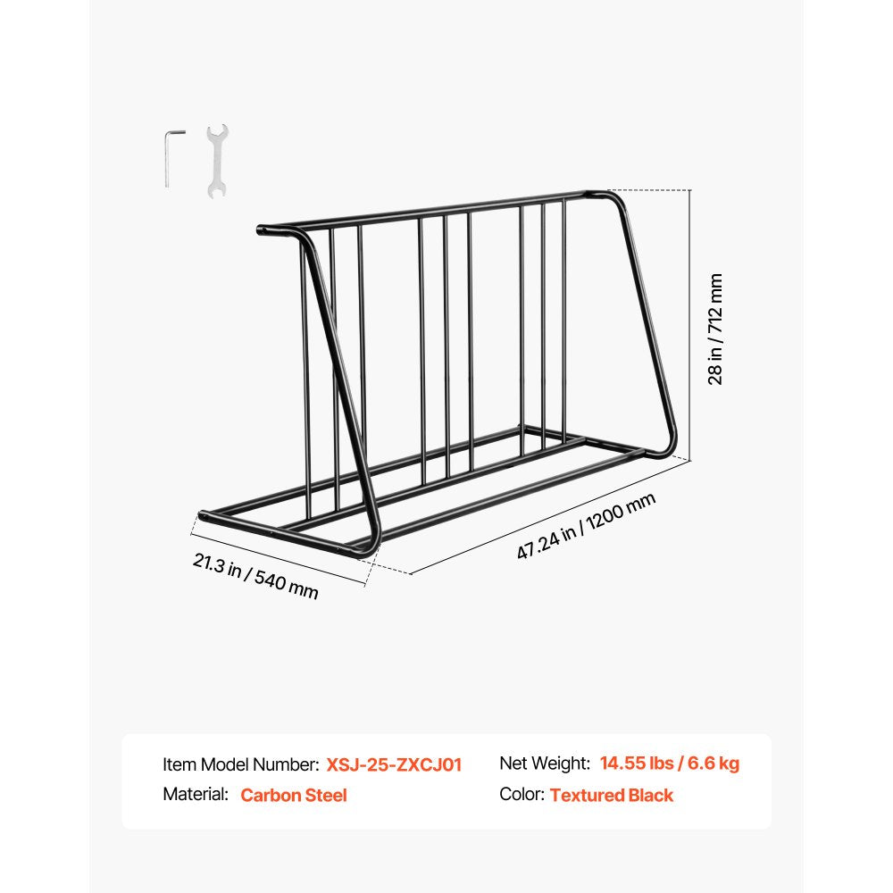 Bike Rack, Fits Tire Width 3 Inch/76.2 mm, Carbon Steel Double-Sided Grid Bike Rack Stand, Freestanding Bicycle Storage 