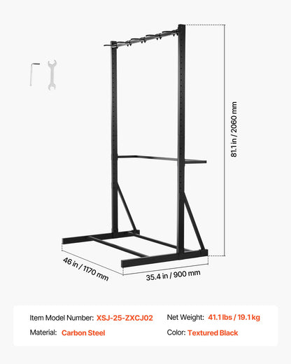 Bike Rack, 300LBS/136KG Capacity for up to 5 Bikes, Freestanding Bike Storage Rack, Carbon Steel Vertical Bicycle Stand for Home, Yard, Garage, Living Room, Indoor/Outdoor Bicycle Storage Stand