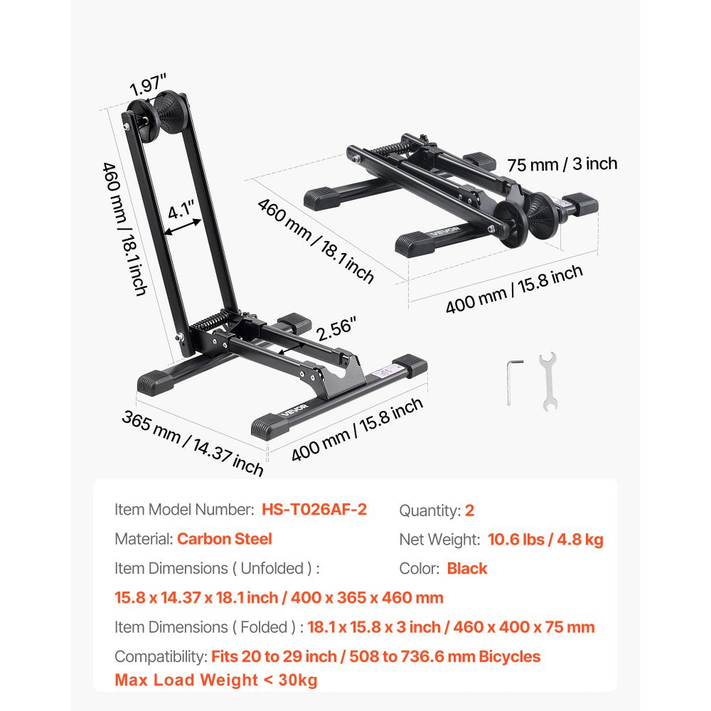 Foldable Bike Rack for 508 to 736.6 mm Mountain & Road Bike Storage 2 Pack