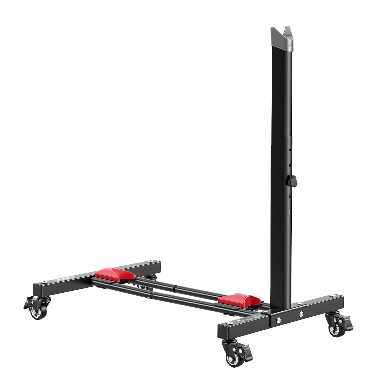Bike Stand, Freestanding Vertical & Horizontal Bike Storage Rack, with Lockable Casters, Height Adjustable Carbon Steel Upright Garage Bicycle Floor Stand, for 508-737 mm Wheel Diameters, Black