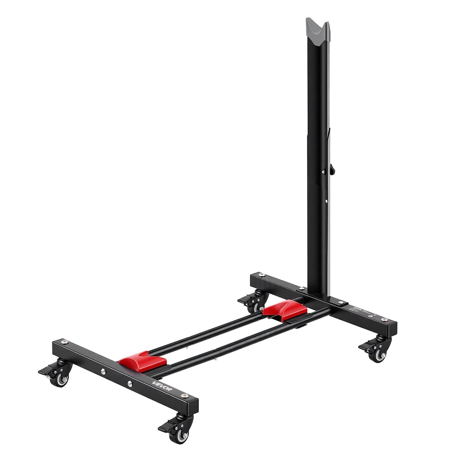 Bike Stand, Freestanding Vertical & Horizontal Bike Storage Rack, with Lockable Casters, Height Adjustable Carbon Steel Upright Garage Bicycle Floor Stand, for 508-737 mm Wheel Diameters, Black
