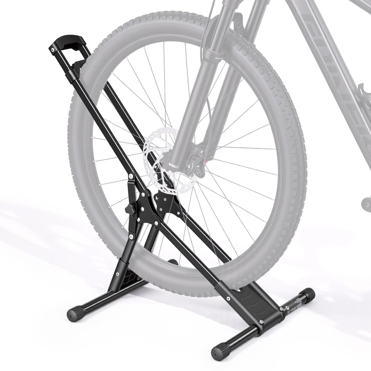 Bike Stand, Foldable Freestanding Bike Storage Rack, Carbon Steel Garage Bicycle Floor Stand, Fits 508-737 mm Wheel Diameters, Drill-Free Installation, Ideal for Garage, Apartment, Home, Black