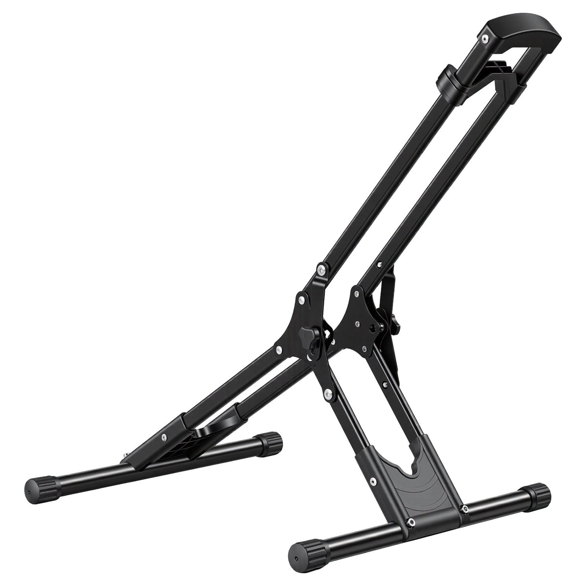 Bike Stand, Foldable Freestanding Bike Storage Rack, Carbon Steel Garage Bicycle Floor Stand, Fits 508-737 mm Wheel Diameters, Drill-Free Installation, Ideal for Garage, Apartment, Home, Black