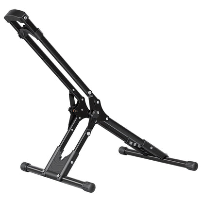 Bike Stand, Foldable Freestanding Bike Storage Rack, Carbon Steel Garage Bicycle Floor Stand, Fits 508-737 mm Wheel Diameters, Drill-Free Installation, Ideal for Garage, Apartment, Home, Black