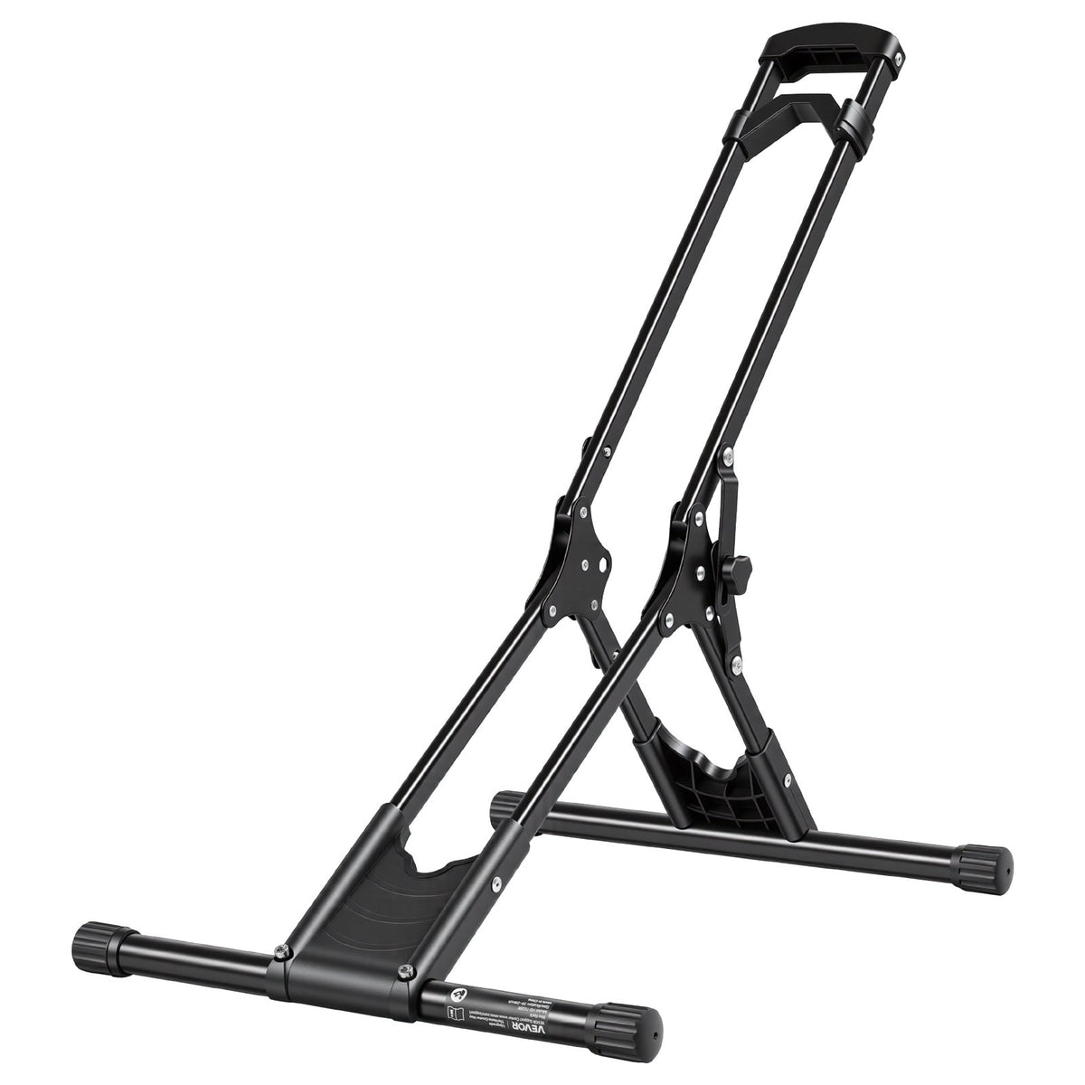 Bike Stand, Foldable Freestanding Bike Storage Rack, Carbon Steel Garage Bicycle Floor Stand, Fits 508-737 mm Wheel Diameters, Drill-Free Installation, Ideal for Garage, Apartment, Home, Black