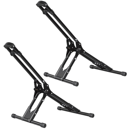 Bike Stand 2 Pack, Foldable Freestanding Bike Storage Rack, Carbon Steel Garage Bicycle Floor Stand, Fits 508-737 mm Wheel Diameters, Drill-Free Installation, for Garage, Apartment, Home, Black