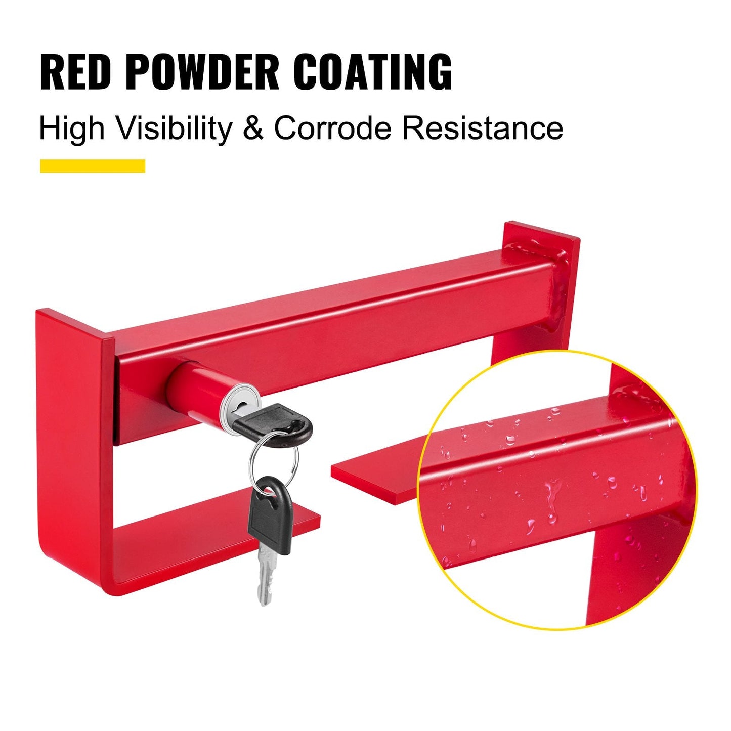 Heavy Duty Adjustable Container Lock with 2 Keys, 25-45 cm, Steel, Red Coated