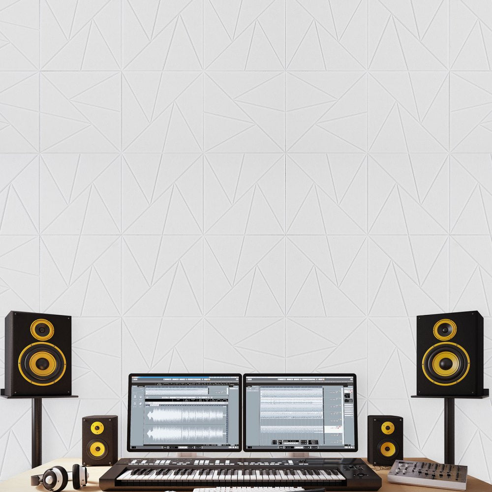 VEVOR 18 Pack Acoustic Wall Panels 30 x 30 x 5 cm Self-Adhesive White