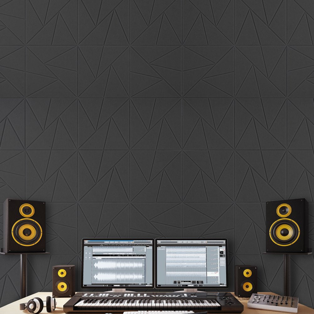 VEVOR 18 Pack Acoustic Wall Panels 30 x 30 x 5 cm Self-Adhesive Black