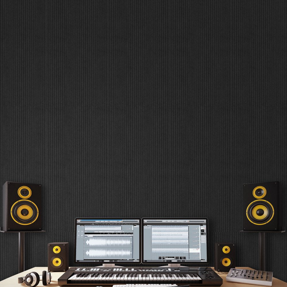 VEVOR 5 Pack Acoustic Wall Panels 120 x 60 x 5 cm Self-Adhesive Black