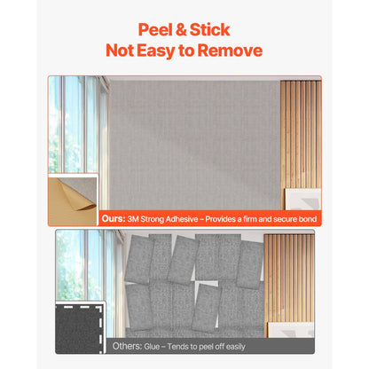 VEVOR 5 Pack Acoustic Wall Panels 120 x 60 x 5 cm Self-Adhesive Camel