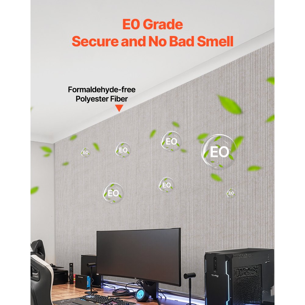 VEVOR 5 Pack Acoustic Wall Panels 120 x 60 x 5 cm Self-Adhesive Camel