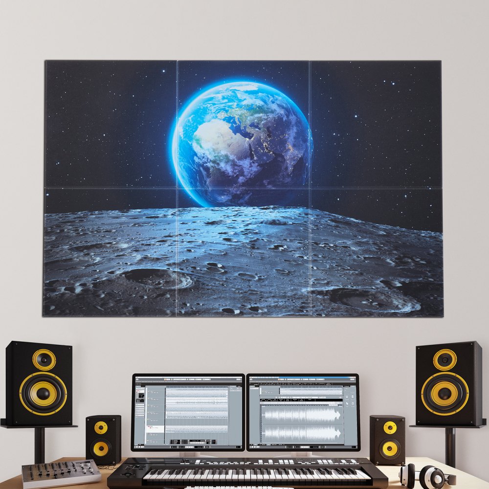 VEVOR 6 Pack Art Acoustic Panels 60 x 60 cm Self Adhesive for Home Earth