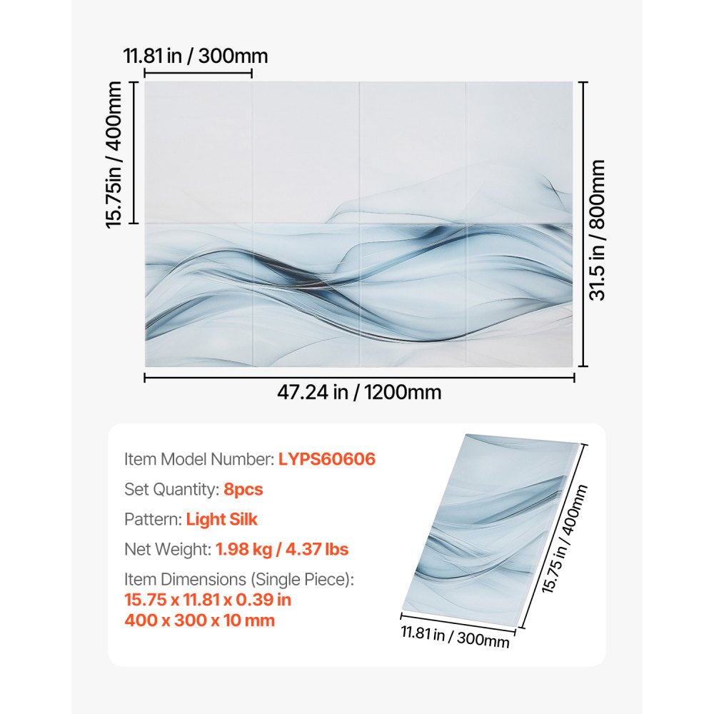 VEVOR 8 Pack Art Acoustic Panels 40 x 30 cm Self Adhesive for Home Studio