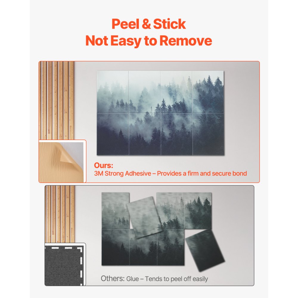 VEVOR 8 Pack Art Acoustic Panels 40 x 30 cm Self Adhesive for Home Forest