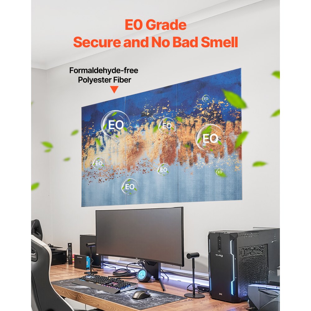 VEVOR 6 Pack Art Acoustic Panels 60 x 60 cm Self Adhesive for Home Pastel