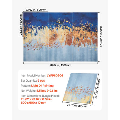 VEVOR 6 Pack Art Acoustic Panels 60 x 60 cm Self Adhesive for Home Pastel