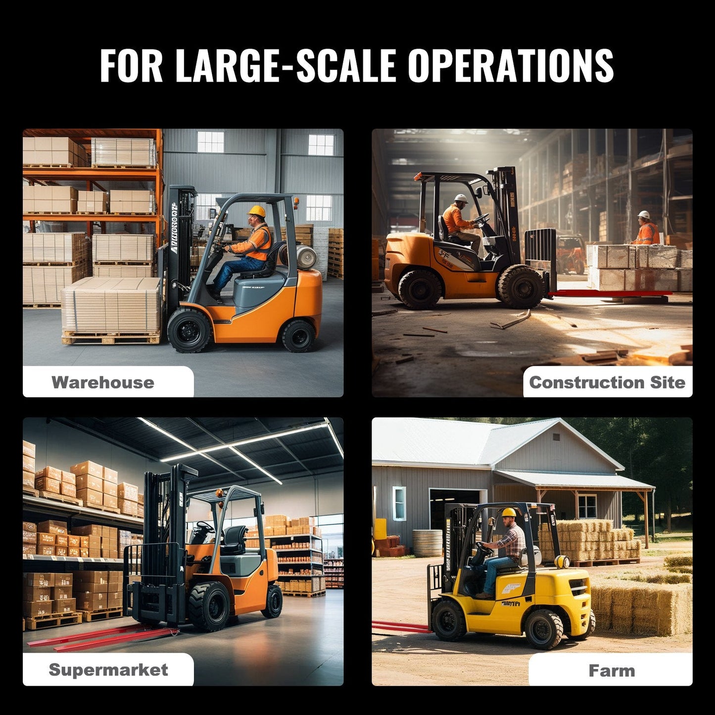 Heavy Duty 2.09m Forklift Extensions, Carbon Steel, 1.815 Tons Capacity