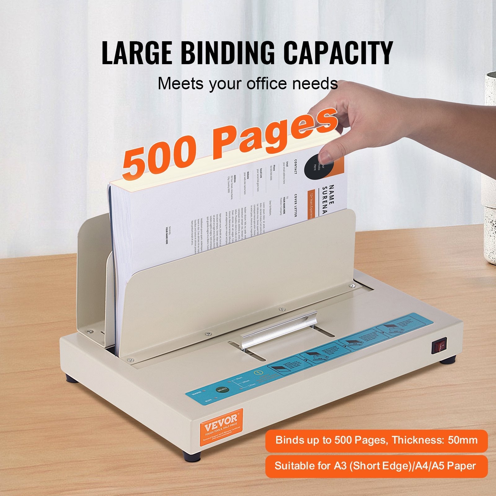 Thermal Book Binding Machine, 500 Sheets, Infrared Detection, A3/A4/A5 ...