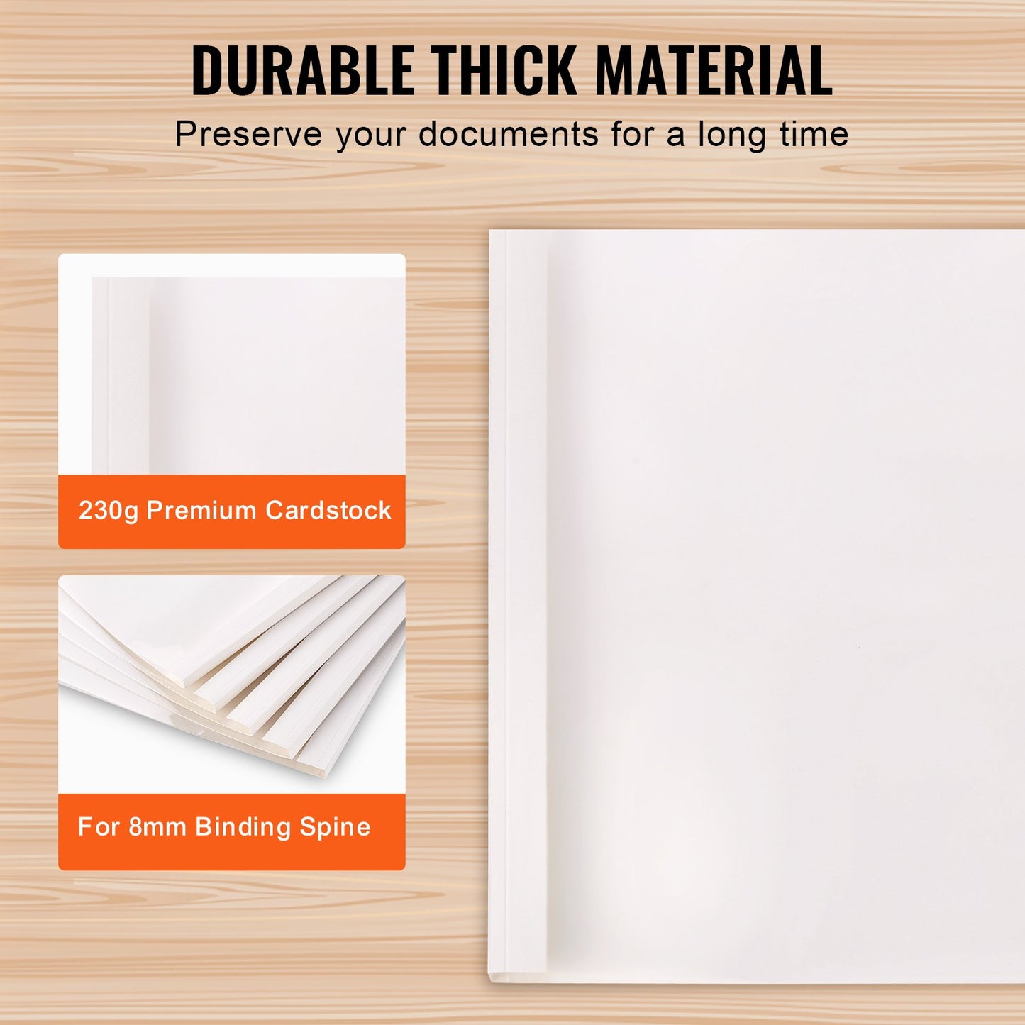 VEVOR Thermal Binding Covers 10 Pack Thermal Presentation Covers 5/16 inch Spine