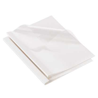 Thermal Binding Covers, 10 Pack, 8mm Spine, PVC, White Cardstock, 222x286mm
