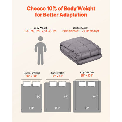 VEVOR Weighted Blanket 11 kg 2032 x 2210 mm King Soft 100% Cotton Heavy Blanket