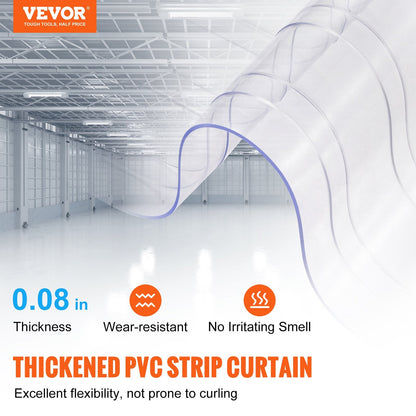 Ribbed PVC Door Curtain 15.24 x 0.2 m for Cooler/Freezer - Durable & Customizable