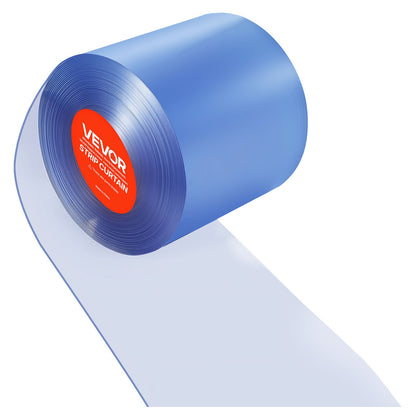 Clear PVC Strip Curtain, 30.8 m Length x 30.5 cm Width, Thermal Insulating Plastic Door Strip Bulk Roll, Walk in Freezer Cooler Curtain Strips for Doorways of Supermarket, Garage, Warehouse