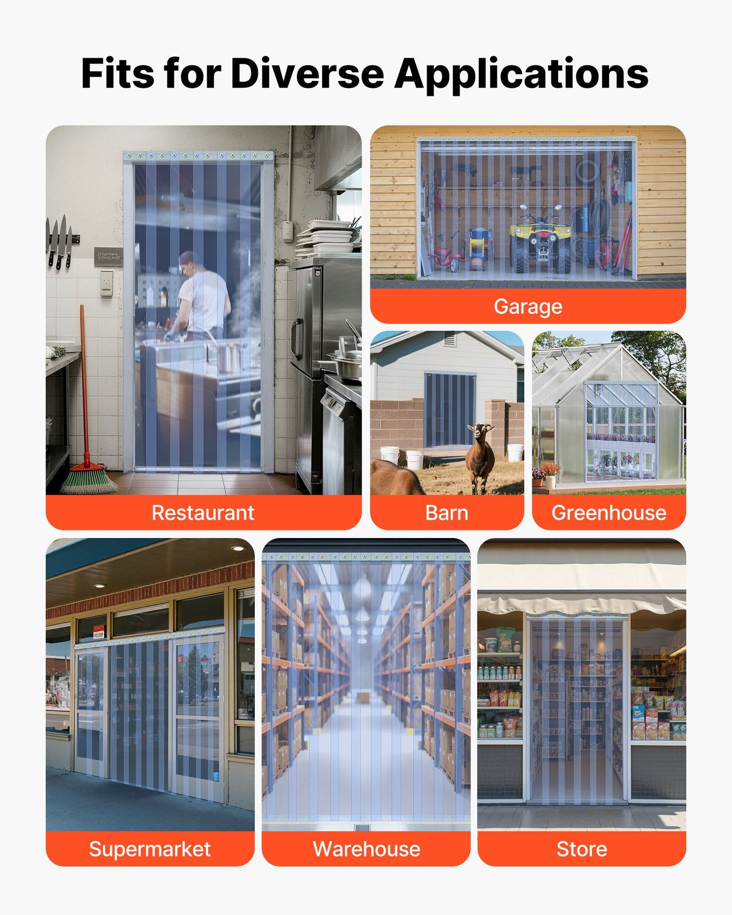 Clear PVC Strip Curtain, 30.8 m Length x 30.5 cm Width, Plastic Door Strip Bulk Roll, Walk in Freezer Cooler Curtain Strips for Doorways of Supermarket, Garage, Warehouse, Barn, Pet Animal House