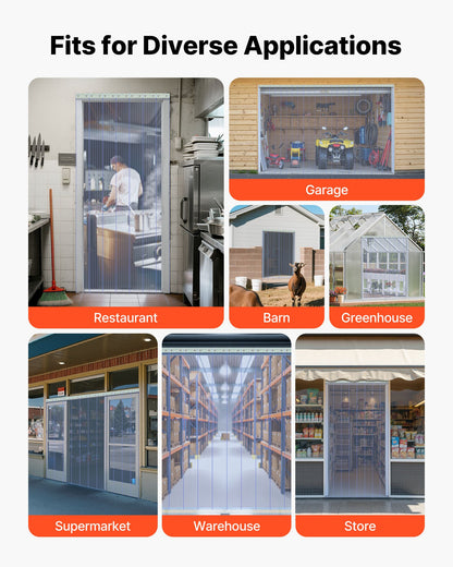 Clear PVC Strip Curtain, 45.7 m Length x 30.5 cm Width, Ribbed Plastic Door Strip Bulk Roll, Walk in Freezer Cooler Curtain Strips for Doorways of Supermarket, Garage, Warehouse, Animal House