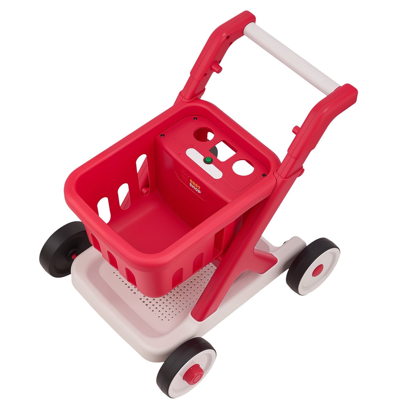 Scan & Sort Kids Shopping Cart, for Kids 2+, Toy Shopping Cart with Pretend Food, Lights & Sound, Pretend Play Grocery Store Toy Trolley, Adjustable Height Baby Push Walker, for Toddlers Ages 2+
