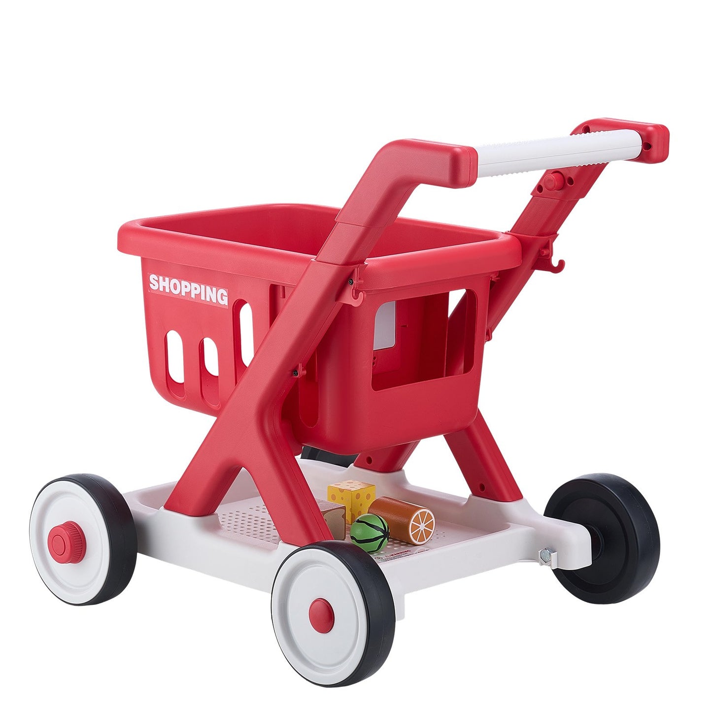 Scan & Sort Kids Shopping Cart, for Kids 2+, Toy Shopping Cart with Pretend Food, Lights & Sound, Pretend Play Grocery Store Toy Trolley, Adjustable Height Baby Push Walker, for Toddlers Ages 2+
